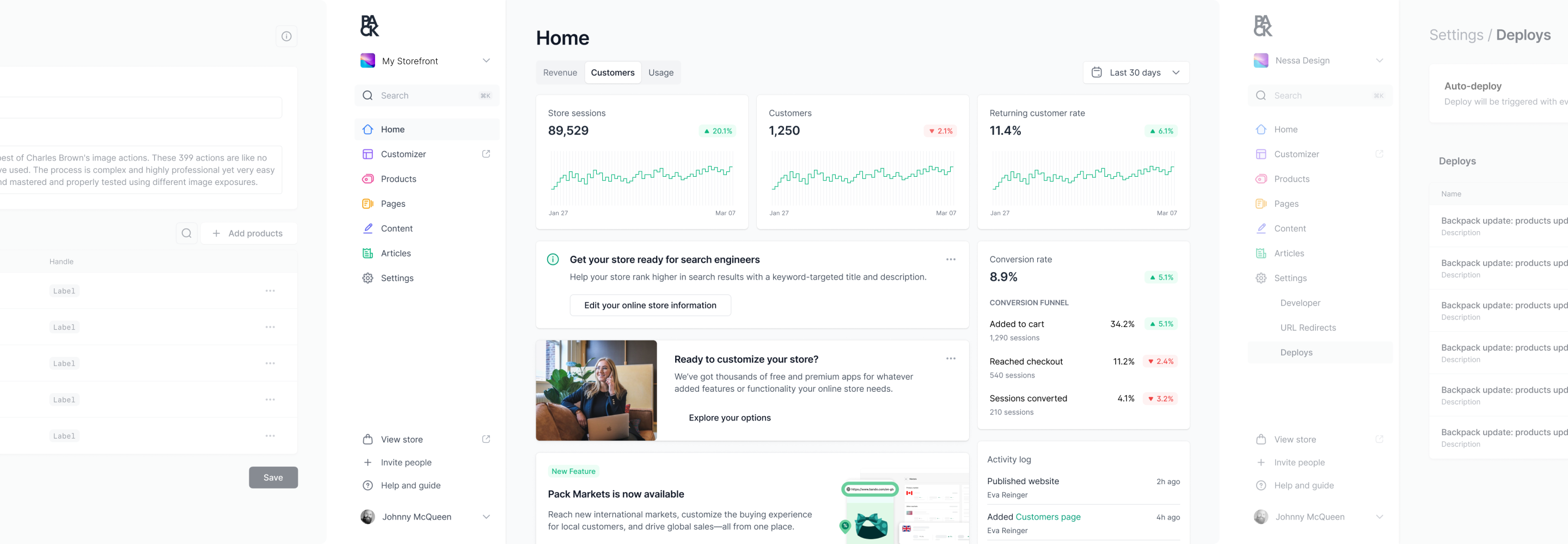 Spread of platform features
